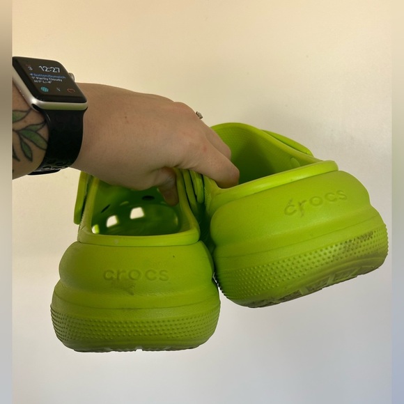 Lime Green Crocs Mega Crush Clogs - Picture 4 of 7